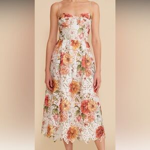 Lucy Paris Mona Midi Dress Red/ orange size M